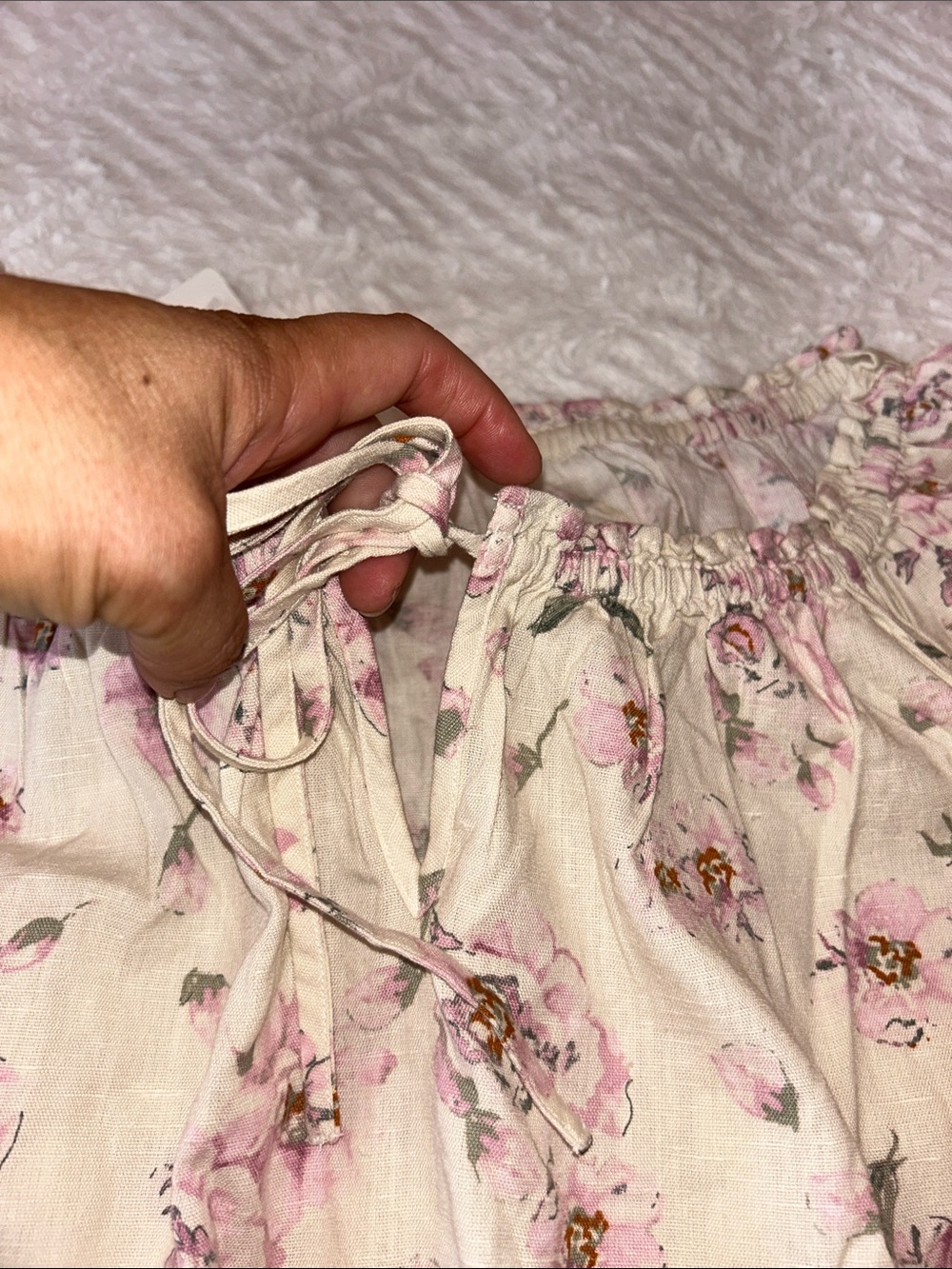 Lucky Brand Cream Floral Off-Shoulder Blossom Crop Top - Picture 6 of 12